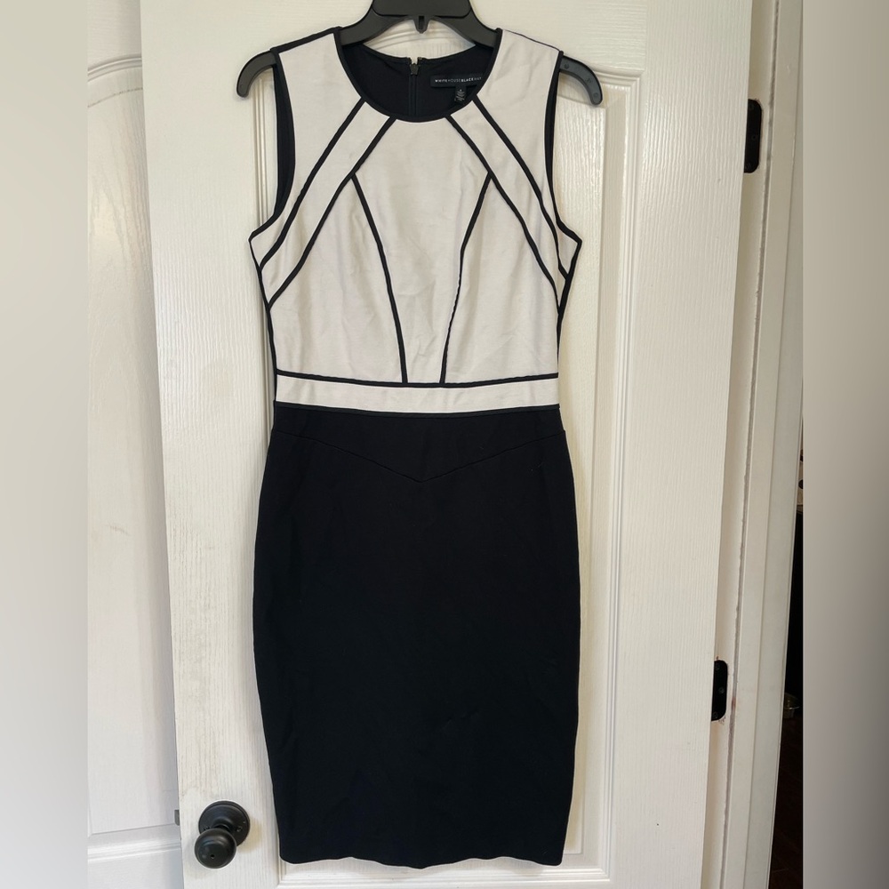Black and white figure flattering dress from White House Black Market, size 4